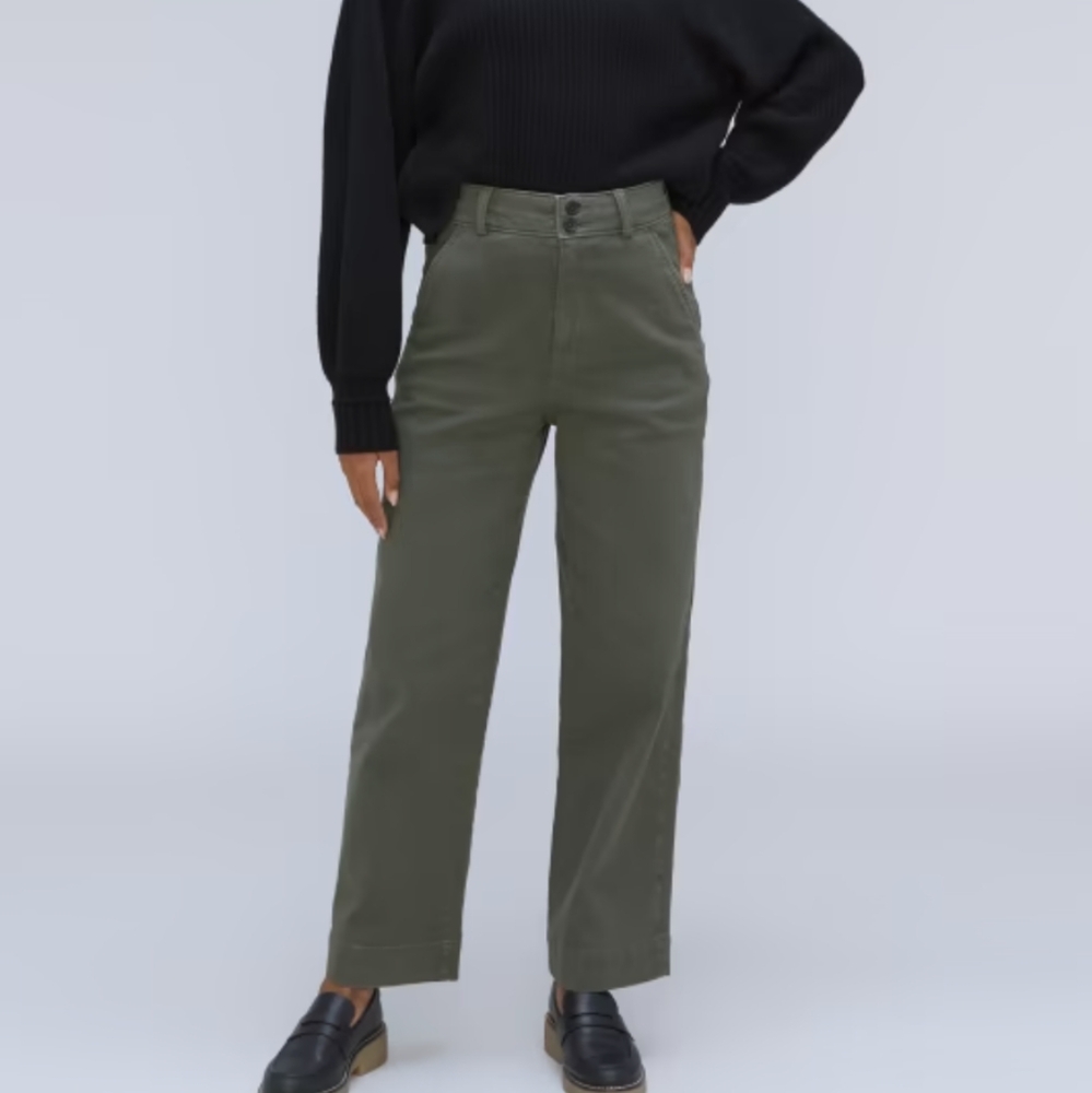 Everlane Wide Leg Pant Green 6